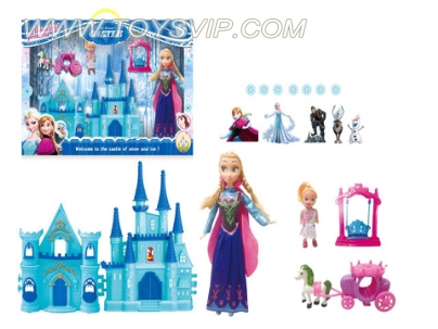 Ice and Snow Romance Castle + Barbie Princess + carriage