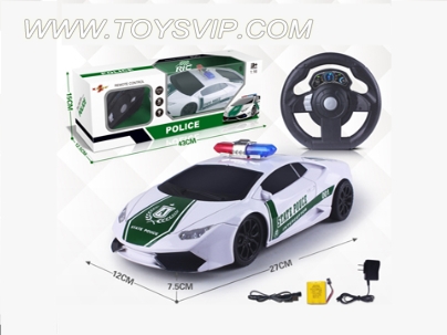 1 than 16 steering wheel gravity sensing remote control police car (Lamborghini)