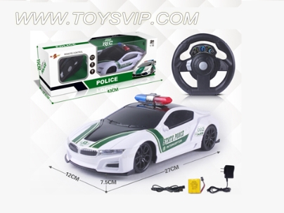 1 than 16 steering wheel gravity sensing remote control police car (BMW i8)