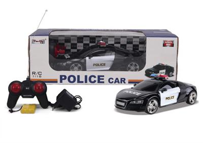 1:18 4通仿真遥控奥迪R8警车配普通遥控器