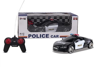 1:18 4通仿真遥控奥迪R8警车配普通遥控器