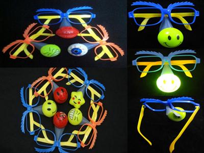 Flash clown nose glasses