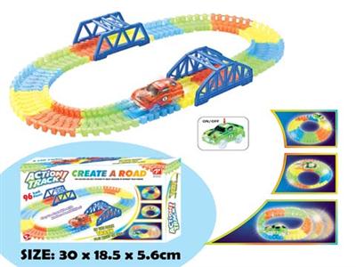 电动夜光积木轨道车(96PCS)