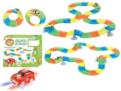 Electric luminous building block rail car 192pcs