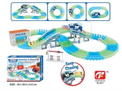 电动夜光积木轨道车 118PCS