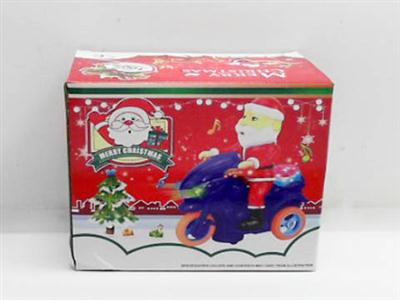 Light music universal electric motorcycle ride Santa Claus