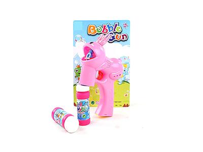 Solid color new rabbit with double flashing light music 2 bottles of water bubble gun