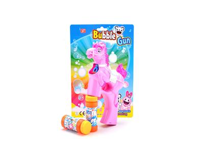 Solid color pony with light music 2 bottles of water bubble gun