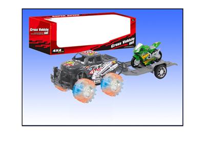 The inertia of off-road vehicle drag motorcycle with light music