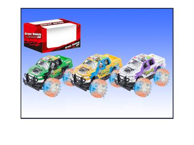 Inertial off-road vehicles with flashing lights