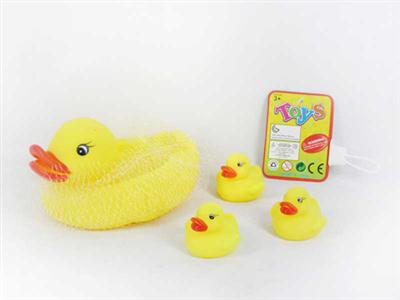 The big duck with three little ducks with BB.