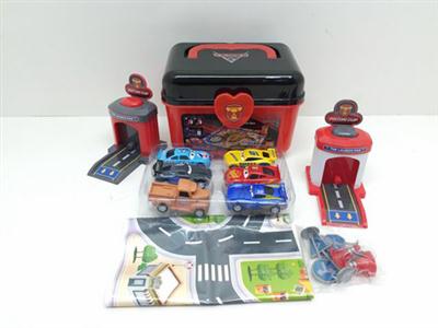 汽车总动员3弹射台滑行车组合+路标(配6款滑行车子)