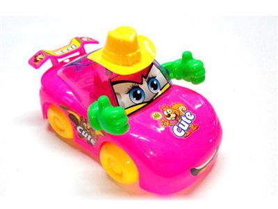 Pull the cartoon car (can pack sugar)