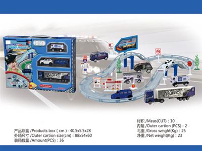 盒装电动城市合金轨道车(四款合金警察系列)