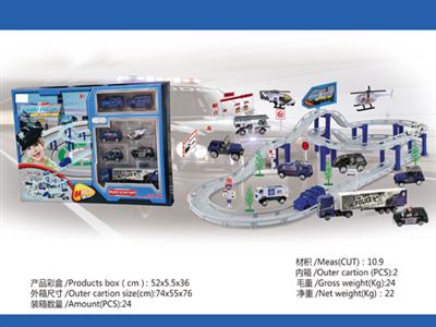 盒装电动城市合金轨道车(四款合金警察系列)