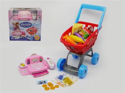 Happy shopping cart register ice light, scanning, 4 grain AA supermarket.