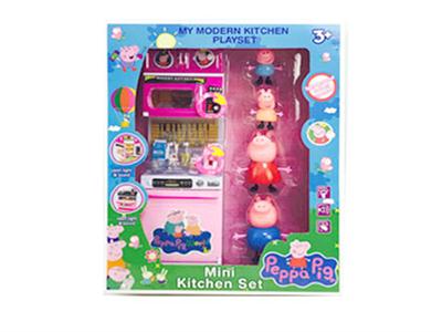 Pink little sister kitchen series with pig