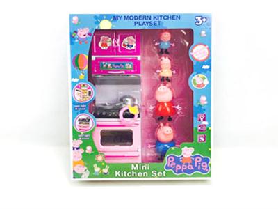 Pink little sister kitchen series with pig