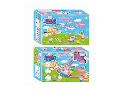 Piggy, flip, cartoon, electric track, small train (16 tracks)