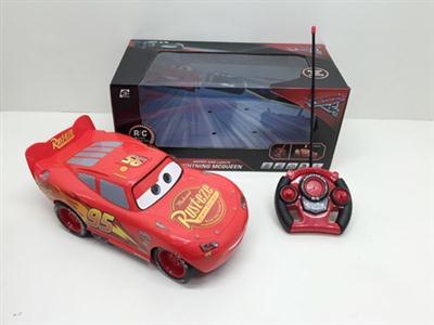 汽车总动员3闪电麦昆四通遥控赛车带灯光音乐（34CM)
