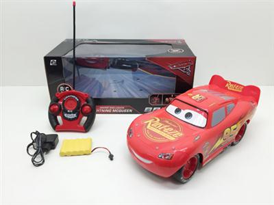 汽车总动员3闪电麦昆四通遥控赛车带灯光音乐（包充电电池)(34CM)