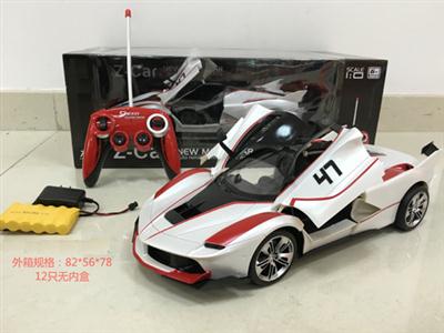 法拉利1：10五通遥控车开门带灯光，喷漆手把遥控器