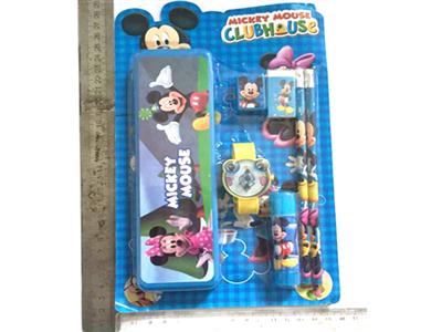 米奇+手表吸板文具套装