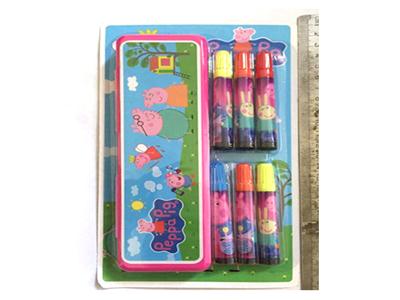Pig stationery box ten, 6 color watercolor pen set