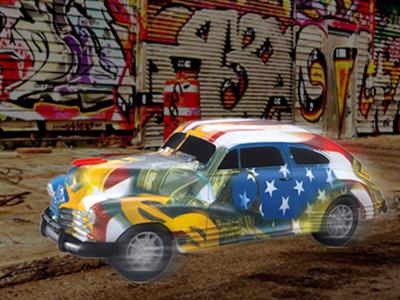  五通遥控开门车+灯光（包电）