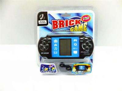 PSP blue screen game machine with earplugs and rope