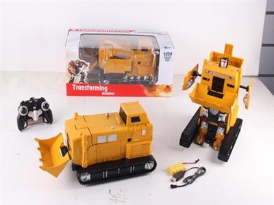 1:14工程推土车电动变形机器人+2.4G小遥控器+软弹发射