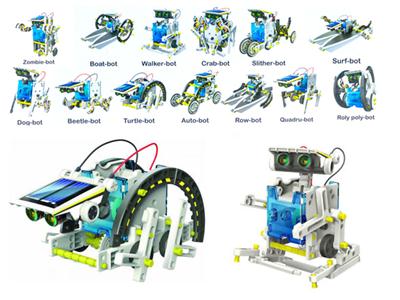 13 in one solar powered robot (self loading toy)