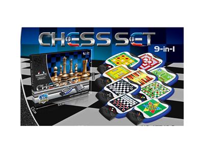 Magnetic chess nine in one