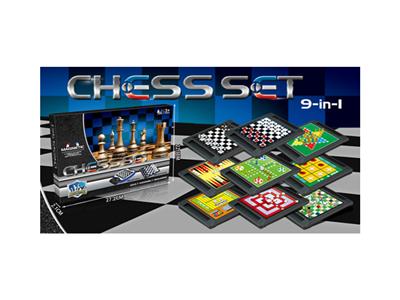 Magnetic chess nine in one