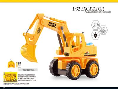 1:32 cable-controlled six-wheel wheeled hydraulic excavation simulation truck