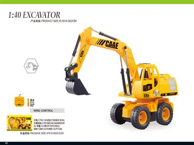 1:24 6-channel wire wheel hydraulic excavation simulation truck