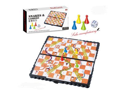 Folding magnetic snake chess