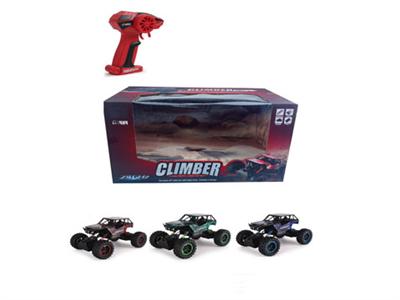 2.4GHz1: 12 Four-wheel drive PVC climbing car English does not pack electricity