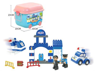 5pcs police station small size 4-colour blend