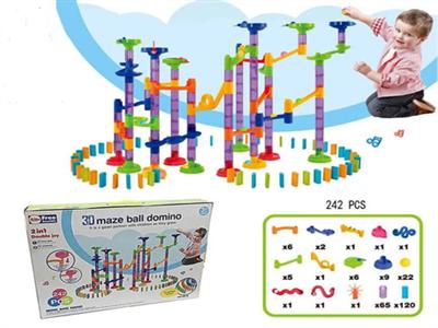 242 pcs 2 in 3 d fun maze ball domino suit