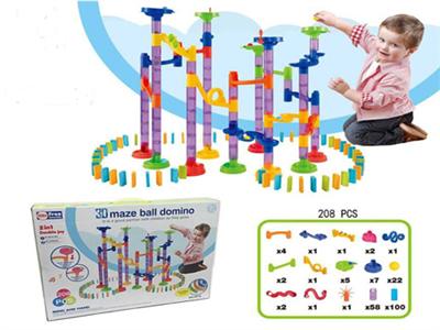 208 PCs two in one 3D fun maze ball Domino suit