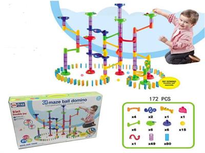 179 pcs 2 - in - one 3d fun maze ball domino package