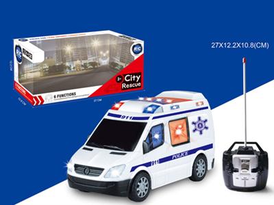 4CH RC light music police car (2 headlights, windows 3D flashing lights)