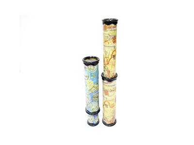 Double telescopic voyage and constellation kaleidoscope