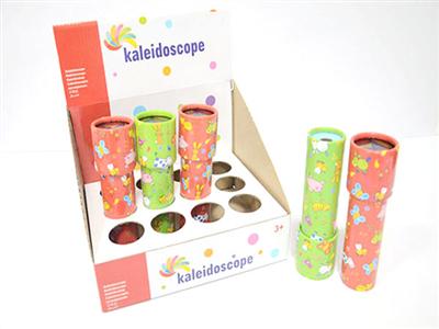 Double magnified cartoon pattern kaleidoscope