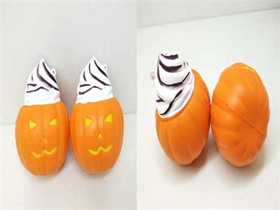 慢回弹PU万圣节南瓜冰淇淋