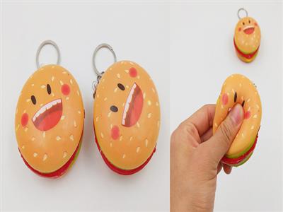 慢回弹PU汉堡包钥匙扣