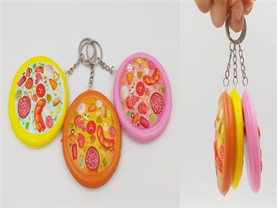 慢回弹PU披萨钥匙扣