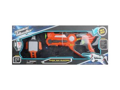 laser gun + target