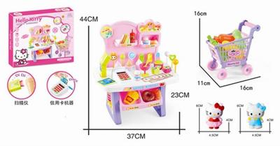 KT猫仿真糖果收银机带灯光音乐+迷你购物车